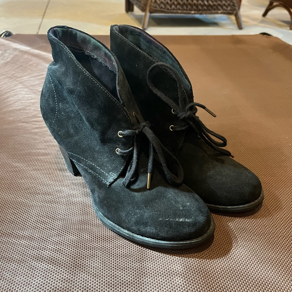 Women's Black Suede Ankle Boots